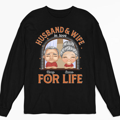 Husband And Wife In Love For Life - Personalized Custom Long Sleeve T-shirt