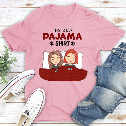 Couple Pajama Shirt - Personalized Custom Classic T-shirt