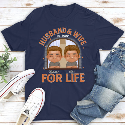 Husband And Wife In Love For Life - Personalized Custom Classic T-shirt