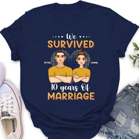 We Survived Years Of Marriage - Personalized Custom Women's T-shirt