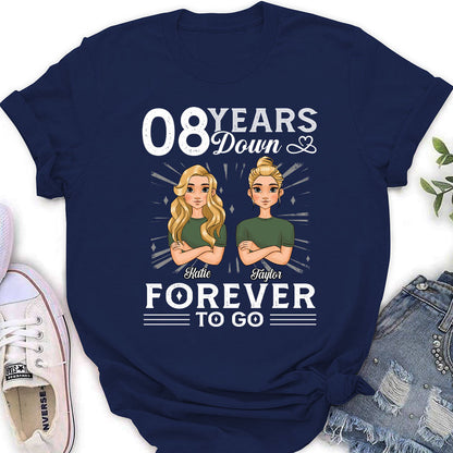 Years Down Forever To Go - Personalized Custom Women's T-shirt