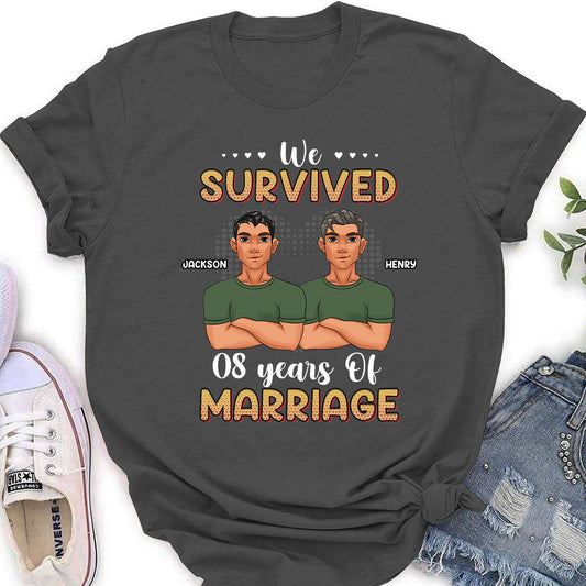 We Survived Years Of Marriage - Personalized Custom Women's T-shirt