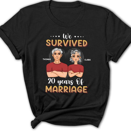 We Survived Years Of Marriage - Personalized Custom Women's T-shirt