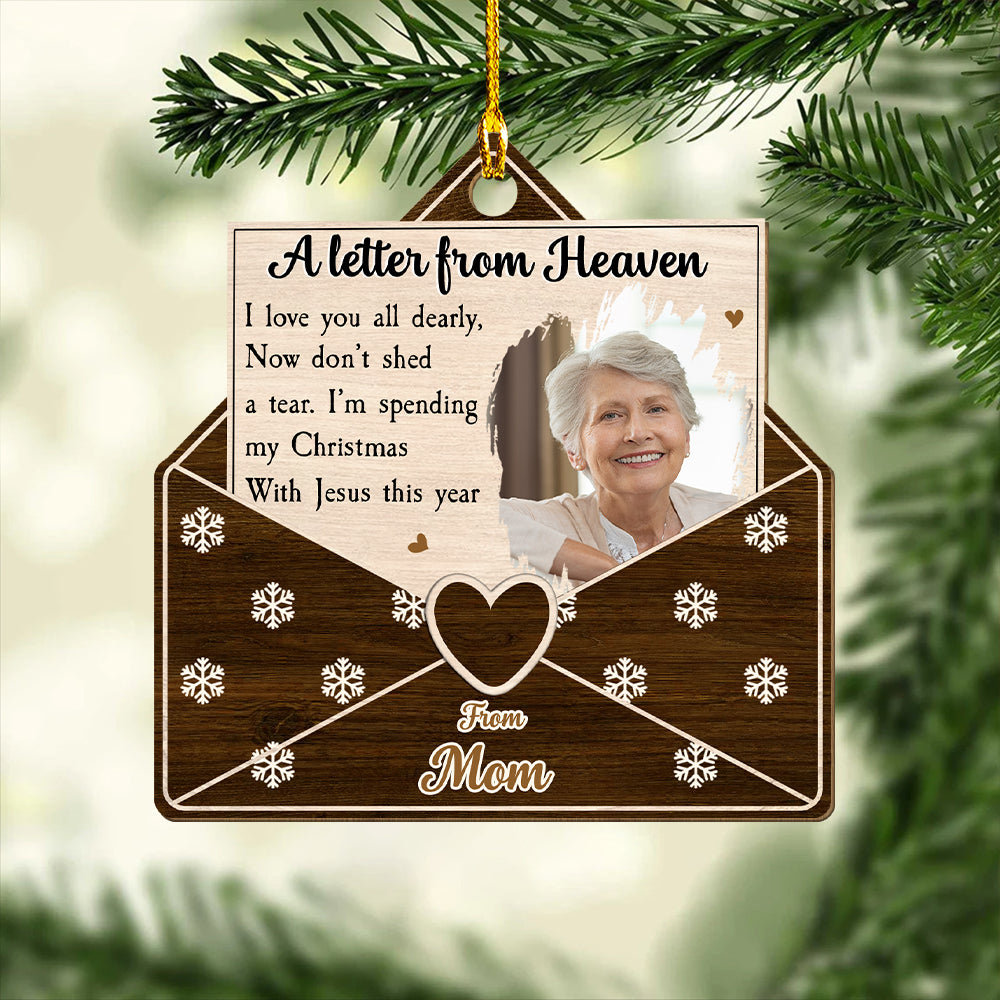 A Letter From Heaven - Personalized Custom 1-layered Wood Ornament ...