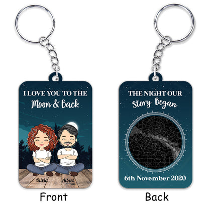 Custom Star Map Our Story Began - Personalized Custom Acrylic Keychain