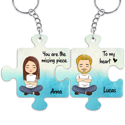 Custom Map Missing Piece - Personalized Custom Couple Acrylic Keychain