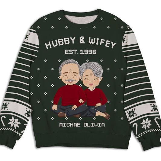 Hubby Wifey - Personalized Custom All-Over-Print Sweatshirt