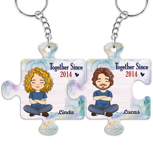 Custom Map Together - Personalized Custom Couple Acrylic Keychain