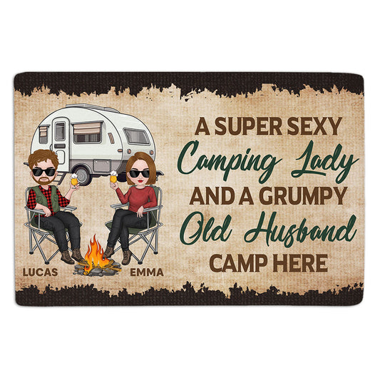 Lady and Husband - Personalized Custom Doormat