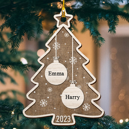 Wood Christmas Tree - Personalized Custom 1-layered Wood Ornament