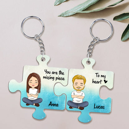 Custom Map Missing Piece - Personalized Custom Couple Acrylic Keychain