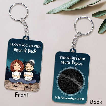 Custom Star Map Our Story Began - Personalized Custom Acrylic Keychain