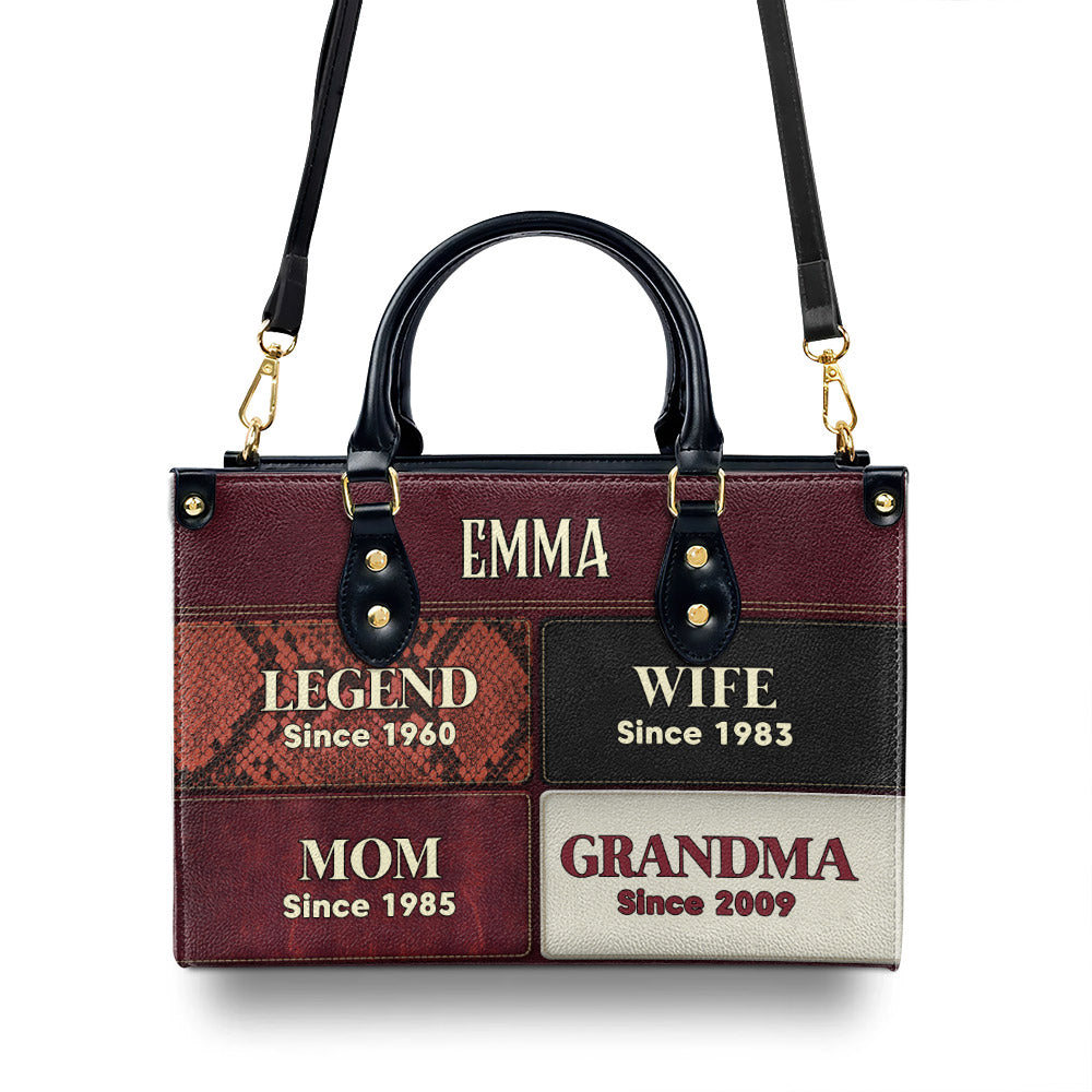 Grandma Since Year - Personalized Custom Leather Bag Grandma Since Year - Personalized Custom Leather Bag