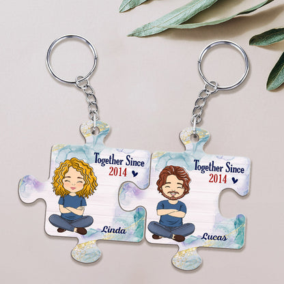 Custom Map Together - Personalized Custom Couple Acrylic Keychain