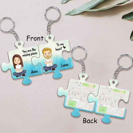 Custom Map Missing Piece - Personalized Custom Couple Acrylic Keychain