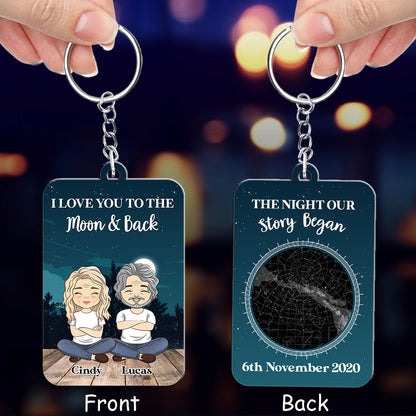 Custom Star Map Our Story Began - Personalized Custom Acrylic Keychain