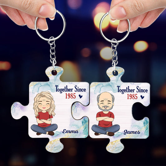 Custom Map Together - Personalized Custom Couple Acrylic Keychain