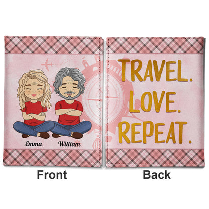 Travel Love Repeat - Personalized Custom Passport Cover