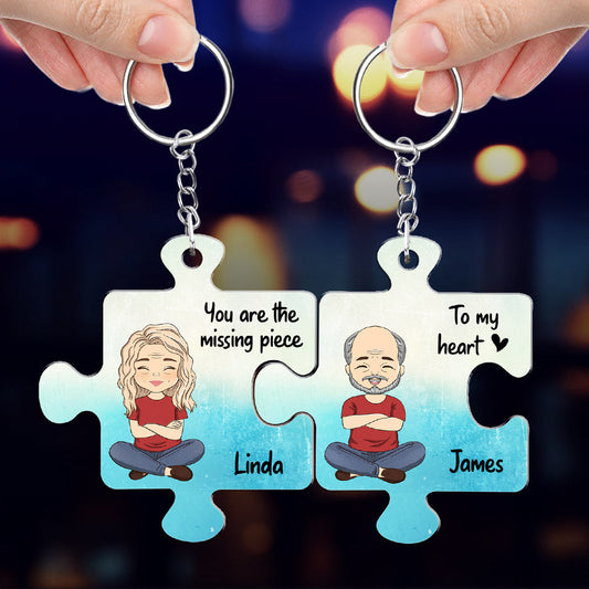 Custom Map Missing Piece - Personalized Custom Couple Acrylic Keychain