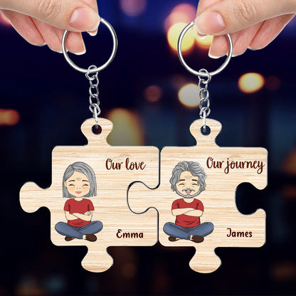 Custom Map Our Love Our Journey - Personalized Custom Couple Acrylic Keychain