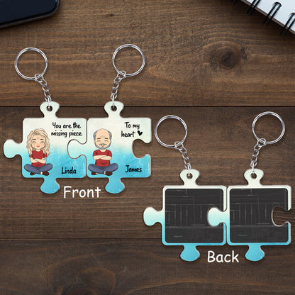 Custom Map Missing Piece - Personalized Custom Couple Acrylic Keychain