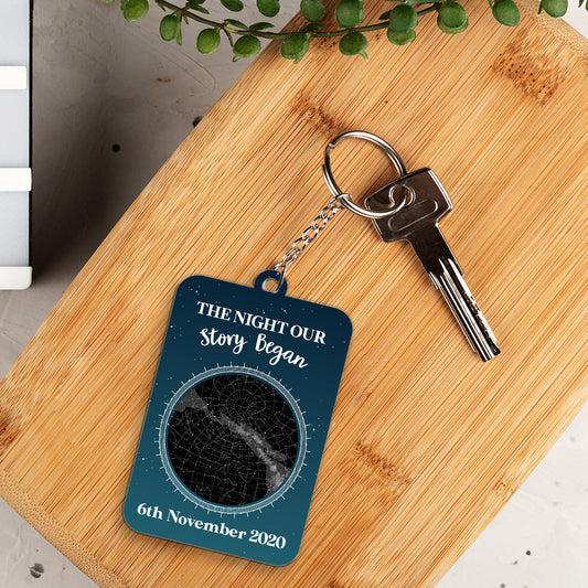 Custom Star Map Our Story Began - Personalized Custom Acrylic Keychain