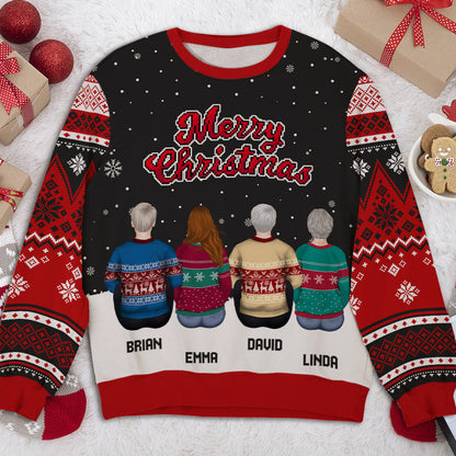 Family Merry Christmas - Personalized Custom All-Over-Print Sweatshirt