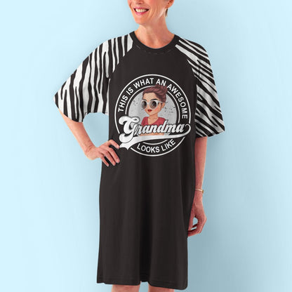 Awesome Grandma Looks Like - Personalized Custom 3/4 Sleeve Dress - Blithe Hub