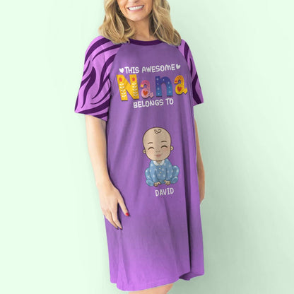 Awesome Grandma - Personalized Custom 3/4 Sleeve Dress - Blithe Hub