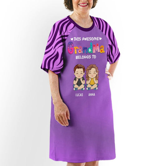 Awesome Grandma - Personalized Custom 3/4 Sleeve Dress - Blithe Hub