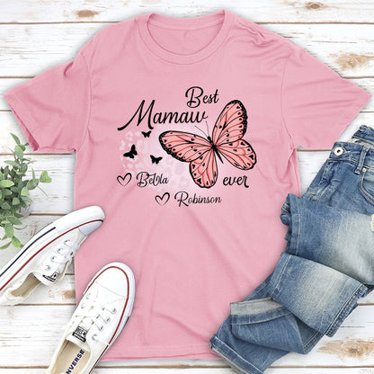 Best Grandma Ever Butterfly - Personalized Custom Unisex T-shirt - Blithe Hub