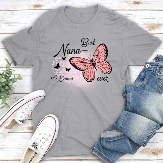 Best Grandma Ever Butterfly - Personalized Custom Unisex T-shirt - Blithe Hub