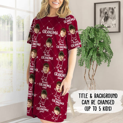 Best Grandma Ever - Personalized Custom 3/4 Sleeve Dress - Blithe Hub