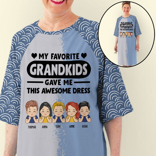 Favorite Grandkids Gave Me - Personalized Custom 3/4 Sleeve Dress - Blithe Hub