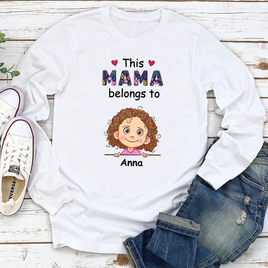 Grandma Belongs To - Personalized Custom Long Sleeve T-shirt - Blithe Hub