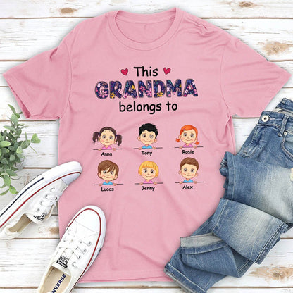 Grandma Belongs To - Personalized Custom Unisex T-shirt - Blithe Hub