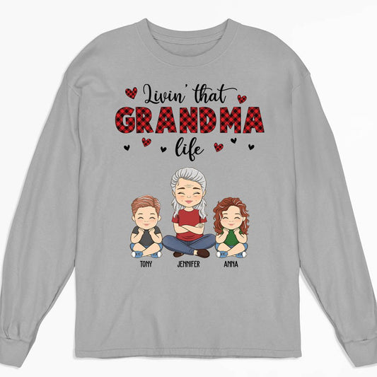 Grandma Life - Personalized Custom Long Sleeve T-shirt - Blithe Hub