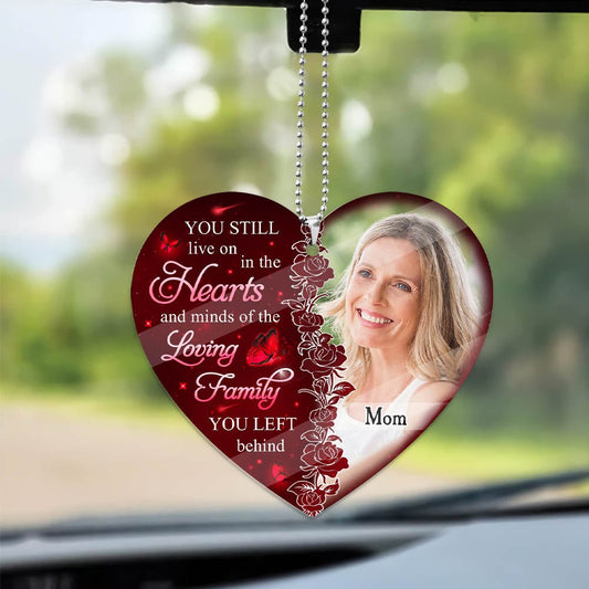 Hearts And Minds - Personalized Custom Photo Car Ornament - Photo memorial - Blithe Hub