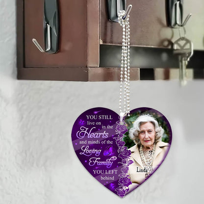 Hearts And Minds - Personalized Custom Photo Car Ornament - Photo memorial - Blithe Hub