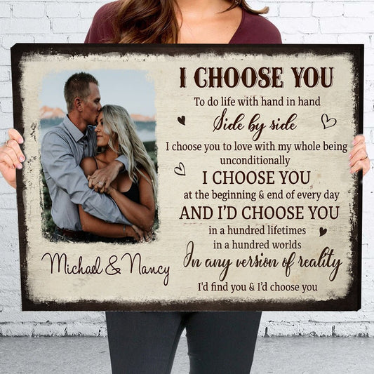 I Choose You From The Beginning - Personalized Custom Photo Canvas Print - Blithe Hub