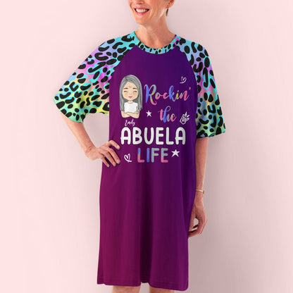 Lovely Leopard Grandma Life - Personalized Custom 3/4 Sleeve Dress - Blithe Hub