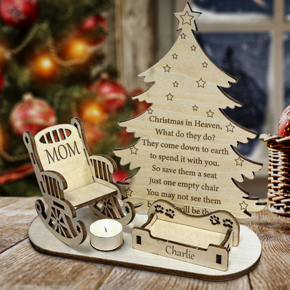 Christmas In Heaven With Pet Bed - Personalized Custom Candle Holder