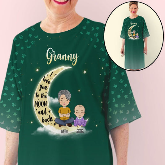 Moon And Back - Personalized Custom 3/4 Sleeve Dress - Blithe Hub