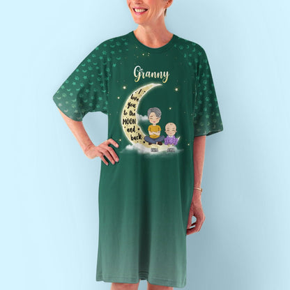 Moon And Back - Personalized Custom 3/4 Sleeve Dress - Blithe Hub