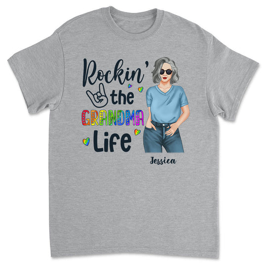 Rockin’ The Grandma Life 1 - Personalized Custom Unisex T-shirt - Blithe Hub
