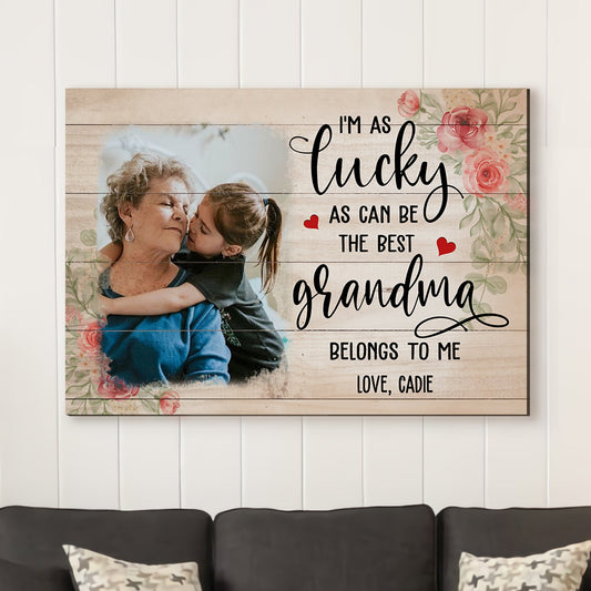 The Best Grandma - Personalized Custom Photo Canvas - Blithe Hub
