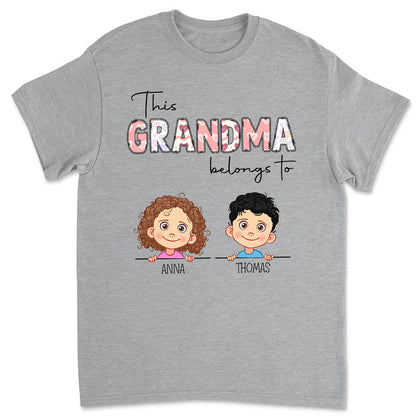This Grandma Belongs To - Personalized Custom Unisex T-shirt - Blithe Hub