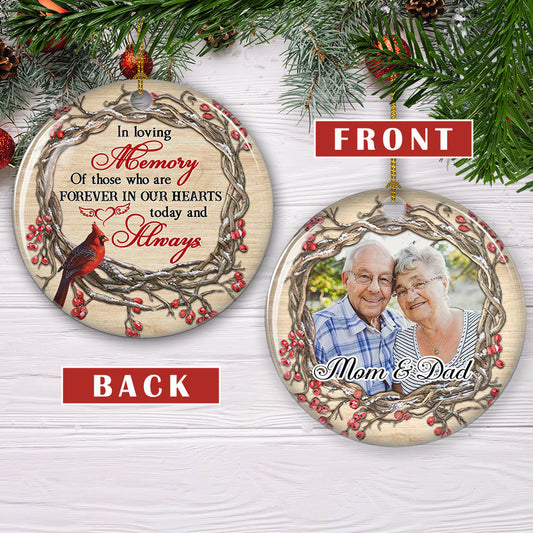 So Loved, So Missed - Personalized Custom Photo Circle Ceramic Ornament